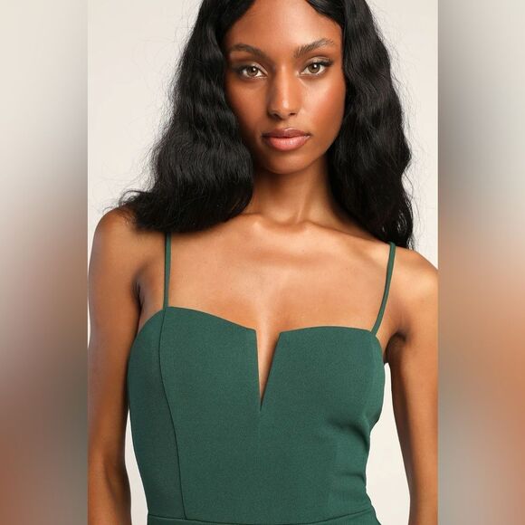 Lulus Finding the One Forest Green Mermaid Maxi Dress Size XL NEW - Picture 3 of 12